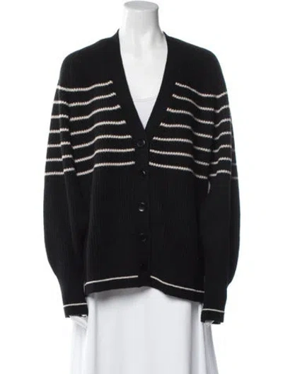 Pre-owned Maria Mcmanus Cashmere Striped Sweater In Black