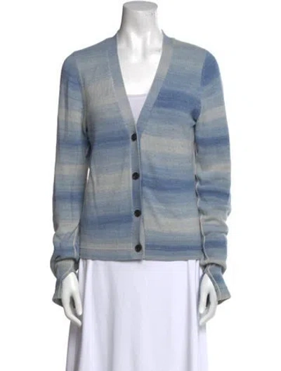 Pre-owned Maria Mcmanus Cashmere Striped Sweater In Blue