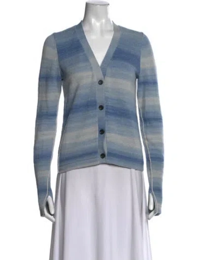 Pre-owned Maria Mcmanus Cashmere Striped Sweater In Blue