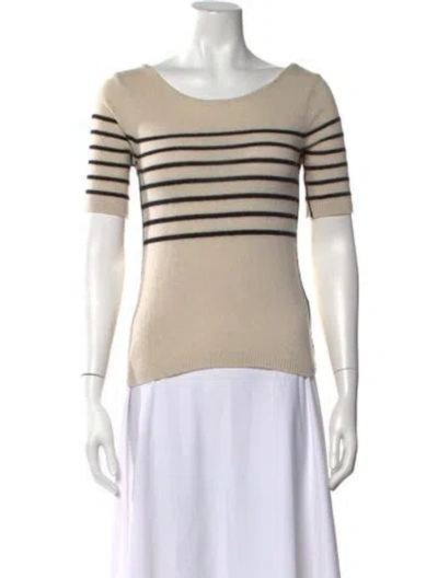 Pre-owned Maria Mcmanus Cashmere Striped Sweater In Neutral