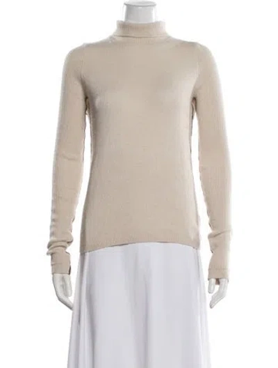 Pre-owned Maria Mcmanus Cashmere Turtleneck Sweater In Neutrals