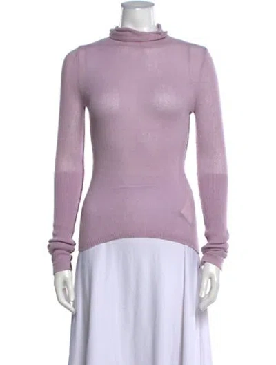 Pre-owned Maria Mcmanus Cashmere Turtleneck Sweater In Purple