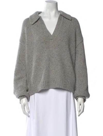 Pre-owned Maria Mcmanus Cashmere V-neck Sweater In Gray