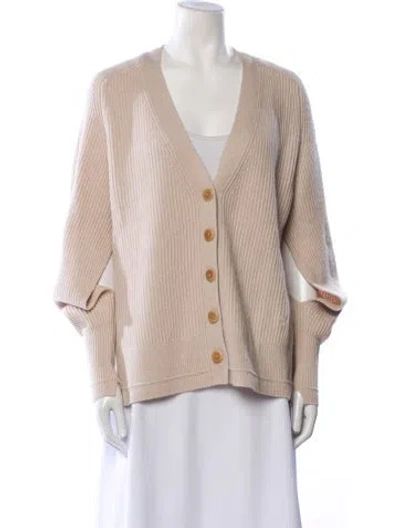 Pre-owned Maria Mcmanus Cashmere V-neck Sweater In Neutral