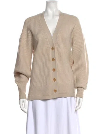 Pre-owned Maria Mcmanus Cashmere V-neck Sweater In Neutral