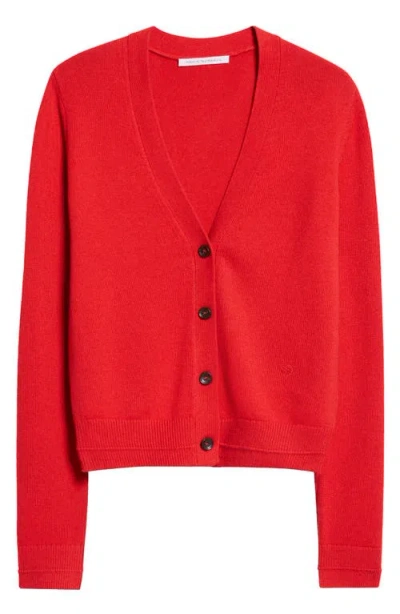 Maria Mcmanus Classic Recycled Cashmere & Organic Cotton Cardigan In Red Lacquer