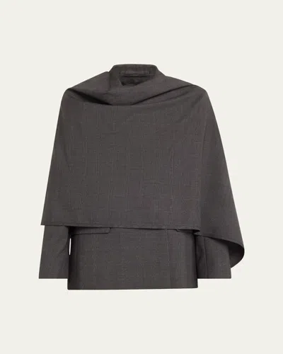 Maria Mcmanus Cloak Double-breasted Wool Blazer In Charcoal Glen Plaid