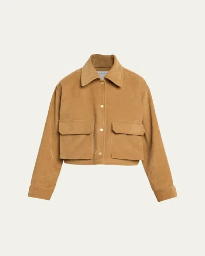 Maria Mcmanus Corduroy Cropped A-line Jacket In Brown