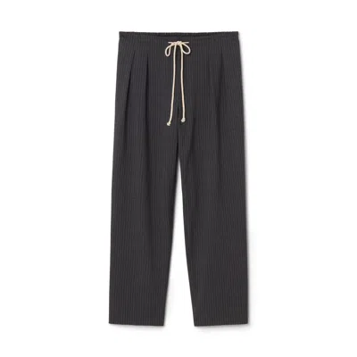 Maria Mcmanus Cosy Drawstring Pant In Charcoal Pinstripe