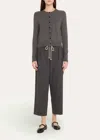 Maria Mcmanus Pinstripe Cosy Drawstring Wool Pants In Gold
