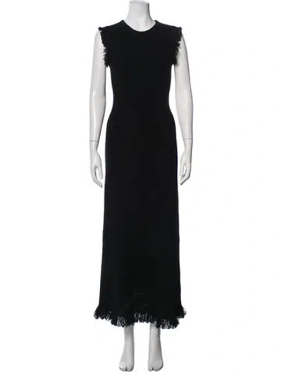 Pre-owned Maria Mcmanus Crew Neck Long Dress In Black