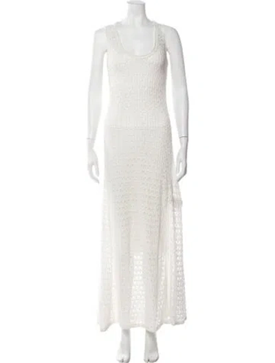 Pre-owned Maria Mcmanus Crew Neck Long Dress In Neutrals