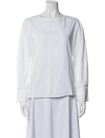 Pre-owned Maria Mcmanus Crew Neck Long Sleeve Top In White