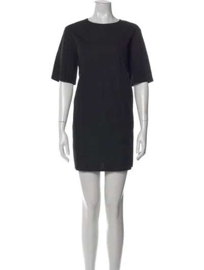 Pre-owned Maria Mcmanus Crew Neck Mini Dress In Black