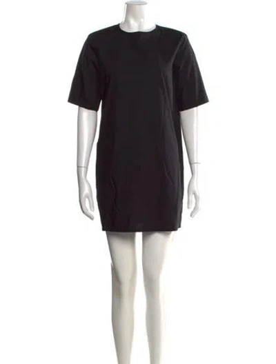 Pre-owned Maria Mcmanus Crew Neck Mini Dress In Black