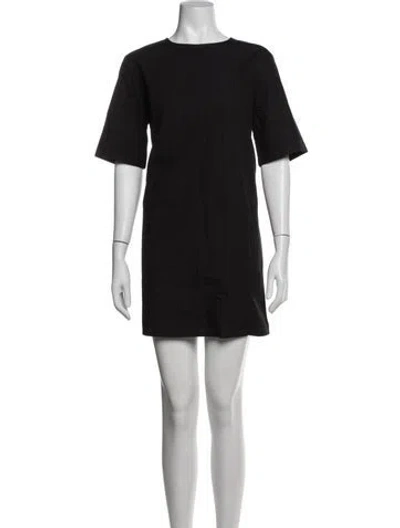 Pre-owned Maria Mcmanus Crew Neck Mini Dress In Blue