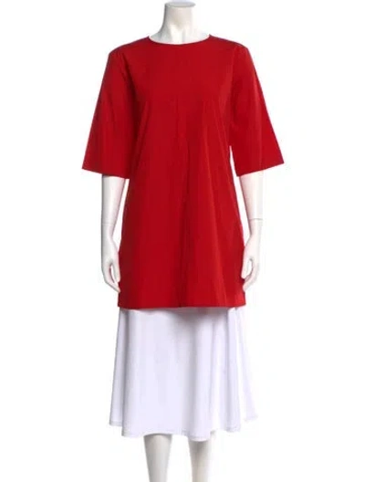 Pre-owned Maria Mcmanus Crew Neck Mini Dress W/ Tags In Red