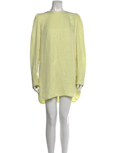 Pre-owned Maria Mcmanus Crew Neck Mini Dress W/ Tags In Yellow