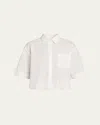 Maria Mcmanus Cropped Oversized Button-front Shirt