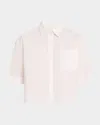 Maria Mcmanus Cropped Oversized Button-front Shirt In White