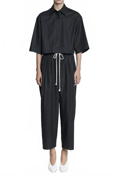 Maria Mcmanus Cropped Short Sleeve Top In Black