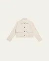 Maria Mcmanus Cropped Swing Cotton Jacket In Ivory