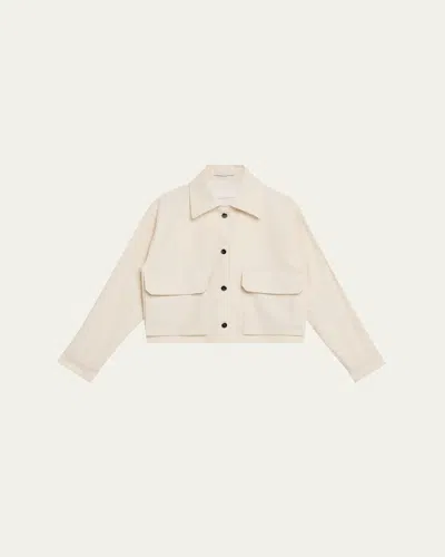 Maria Mcmanus Cropped Swing Cotton Jacket In Ivory