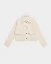 Maria Mcmanus Cropped Swing Cotton Jacket In Ivory