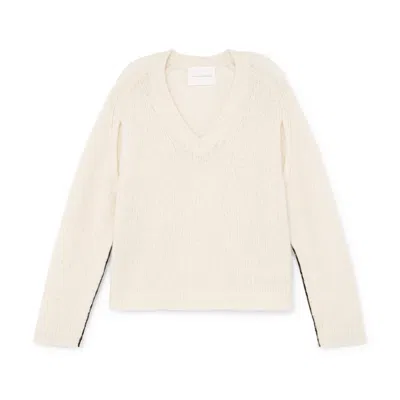 Maria Mcmanus Deep-v Cape Sweater In Ivory