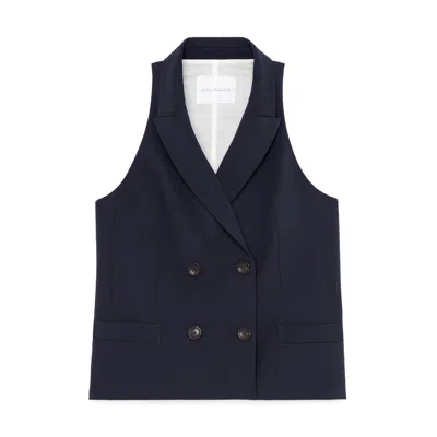 Maria Mcmanus Double-breasted Vest In Midnight Navy
