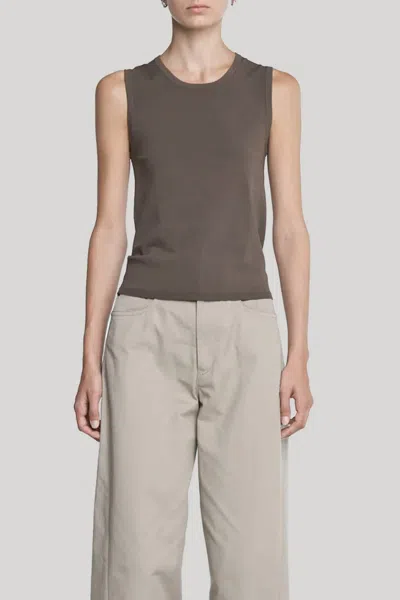 Maria Mcmanus Double Keyhole Top In Taupe In Brown