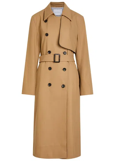 Maria Mcmanus Double-breasted Cotton Trench Coat In Light Brown