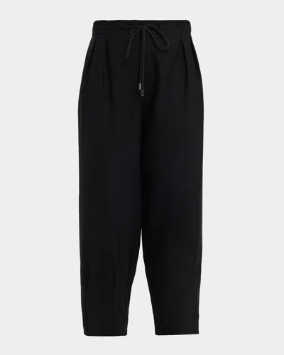 Maria Mcmanus Drawstring Barrel-leg Pants In Black