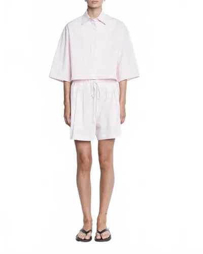 Maria Mcmanus Drawstring Pleat Front Short In Blush Pink In White