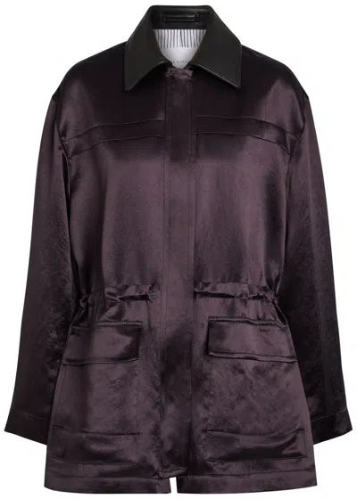 Maria Mcmanus Drawstring Satin Parka In Purple