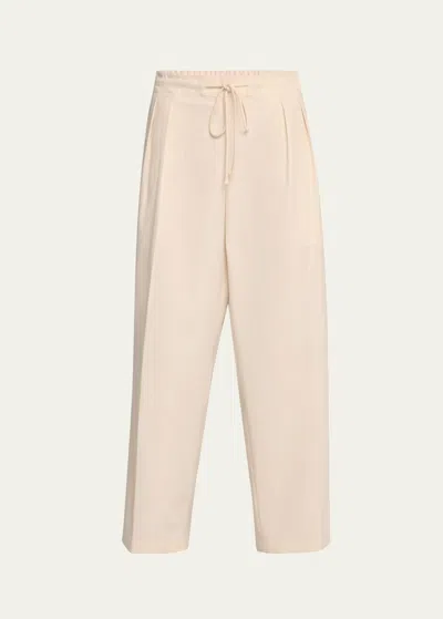 Maria Mcmanus Elasticated Drawstring Cotton Twill Pants In Ivory