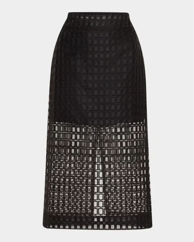 Maria Mcmanus Embroidered Sheer Silk Skirt In Black