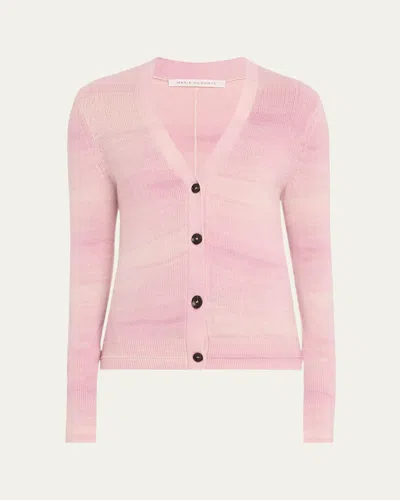 Maria Mcmanus Featherweight Cashmere Slim V-neck Cardigan In Pink