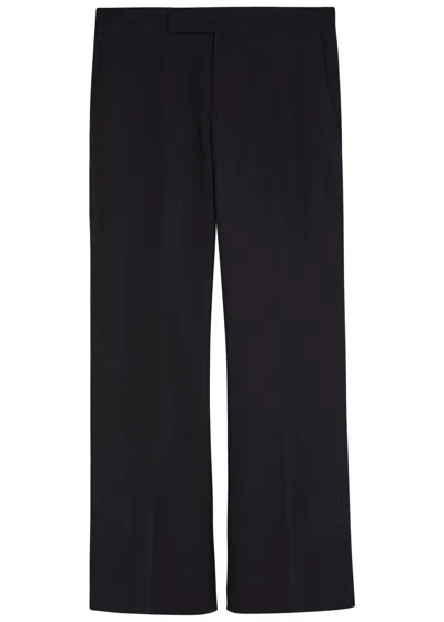 Maria Mcmanus Flared-leg Cotton-twill Trousers In Black