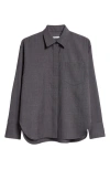 Maria Mcmanus Glen Plaid Stretch Wool Button-up Shirt In Charcoal Glen Plaid