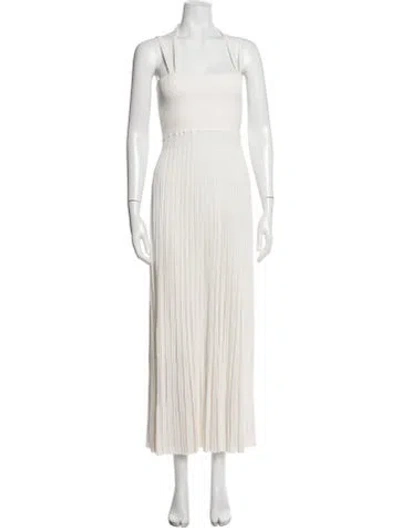 Pre-owned Maria Mcmanus Halterneck Midi Length Dress In Neutrals