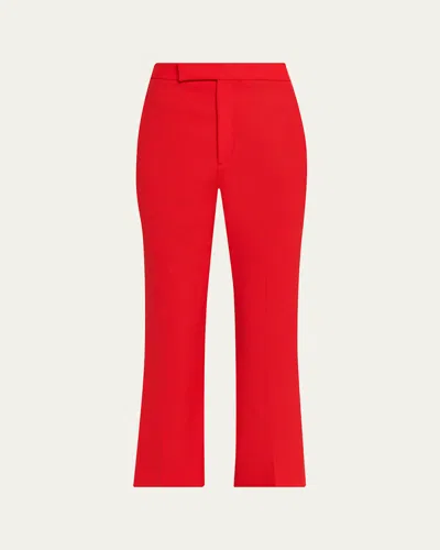 Maria Mcmanus High-rise Straight-leg Crop Trousers In Red
