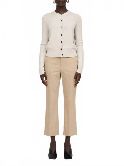 Maria Mcmanus High Waisted Crop Trouser In Khaki In White
