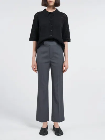 Maria Mcmanus High Waisted Crop Trouser In Steele Grey In Gray