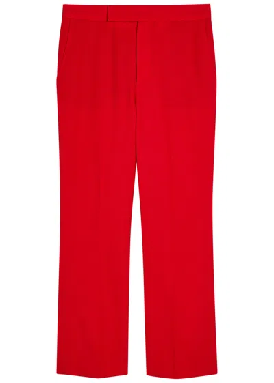 Maria Mcmanus High-waisted Stretch-wool Trousers In Red