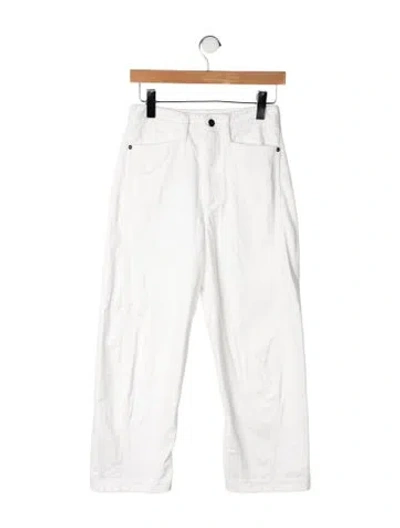 Pre-owned Maria Mcmanus High-rise Straight Leg Jeans In White