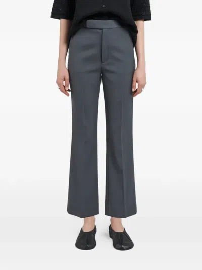 Maria Mcmanus High-waisted Cropped Trousers In Gray