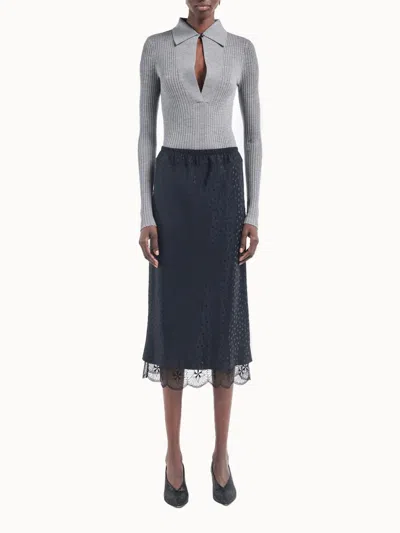 Maria Mcmanus Lace Bias Skirt In Black