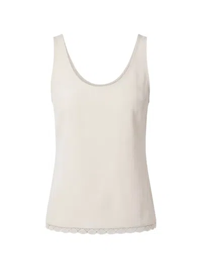Maria Mcmanus Lace Edge Scoop Cami Sleeveless Blouse In White