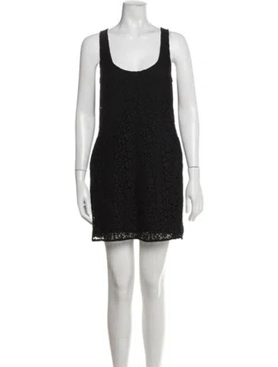 Pre-owned Maria Mcmanus Lace Pattern Mini Dress In Black